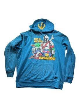 Star Wars The Mandalorian Crewneck Hoodie - Blue